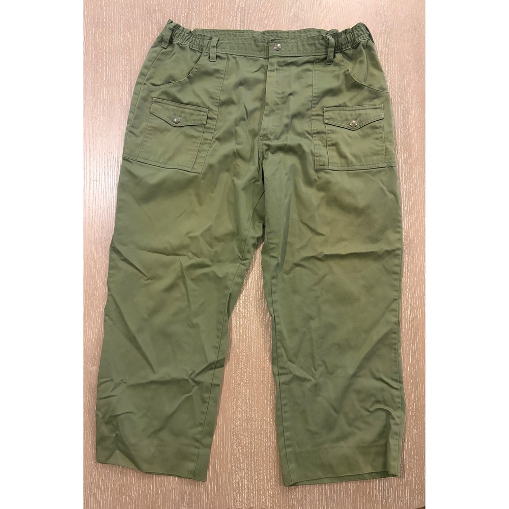 Boy Scouts of America Uniform Pants Mens 36x26 Olive Green Cargo Hiking Outdoor